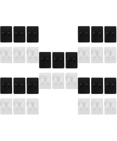 Zerodeko 30 pieces of wall -mounted razor holder Adjustable razor holder for the shower of electrical fabric razor Razor holder with suction cup bathing hook wicker hooks not punching 7.5x5.5x3cmx5pcs black whitex5st