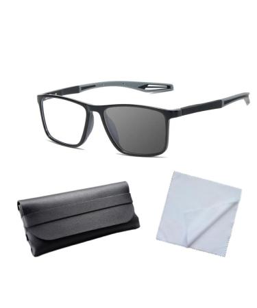 Sports Tr Square Frame Ultra-Light Anti-Blue Light Reading Glasses Blue Light and Presbyopic Glasses +150 Gray