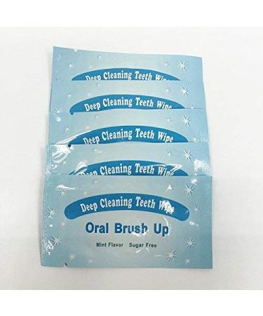 Mint Textured Finger Teeth Wipes Brush Ups - Pack of 100 - Dental Clean Pre/Post Whitening - Buy Online on GoSupps.com