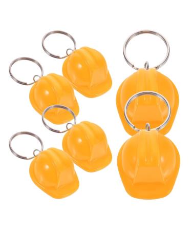 IMIKEYA Construction Hat Keychain 6pcs Mini Helmet Key Rings Safety Helmets Hard Hats Pendant Charms Construction Party Favors Yellow