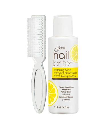 Gena Nail Brite Whitening Scrub with Brush, Cleans Conditions & Brightens Nails, 4 oz