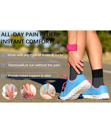 3 Pairs Compression Foot Sleeves For Women & Men-Plantar Fasciitis Ankle Support Socks For Arch support swelling Relief Brace For Joint Pain Achilles Tendonitis Black Large-X-Large - Buy Online on GoSupps.com