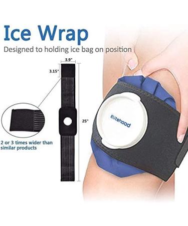 Elitehood Reusable Ice Bags Hot/Cold Therapy Pack - 4-Pack, 3 Sizes (6/9/11 inches) for Injuries, Pain Relief - Elastic Breathable Support Wrap - Hot Therapy 50-60 - Buy Online on GoSupps.com
