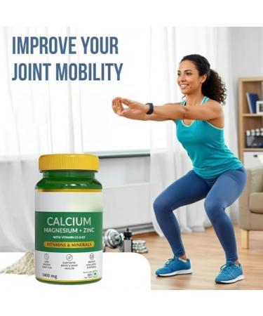 Naturals Calcium Magnesium & Zinc Tablets with Vitamin D3 & K2 (600 IU) Calcium Supplement for Women and Men for Muscle Health - Buy Online on GoSupps.com