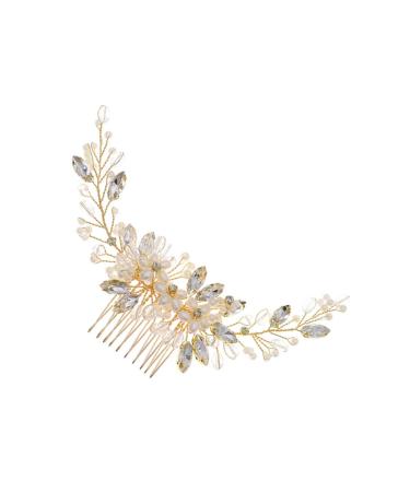 Beatifufu 1pc Pearl Comb Bridesmaid Hair Tie Wedding Hair Comb Pearl Insert Comb Rhinestone Hair Clips Bride Hair Accessories Rhinestone Headpiece Wedding Ornaments Women's Hanfu Hair up
