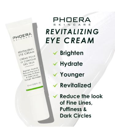 Phoera Revitalizing Eye Cream - Brighten & Hydrate | Reduce Fine Lines Dark Circles & Puffiness | For All Skin Types | Shop Internationally - Buy Online on GoSupps.com