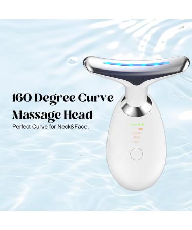 Neck Face Massager | Face Sculpting Tool with 3 Color Modes & Vibration for Double Chin Reduction - White - Buy Online on GoSupps.com
