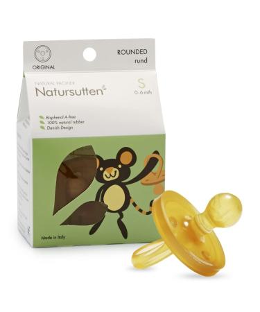 Natursutten Pacifier 0-6 Months - Natural Rubber Pacifier - Eco-Friendly  BPA-Free Round Newborn Pacifier - Newborn Essentials Made in Italy - 1 Piece 1 Count (Pack of 1) 0 - 6 Month