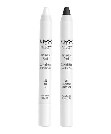 2 NYX Jumbo Eye Pencil - Set (604 601)Milk Black Bean