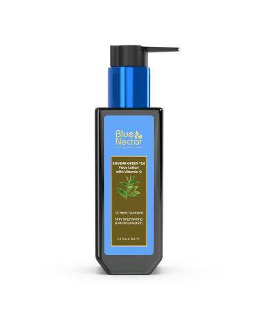 Blue Nectar Green Tea Face Moisturizer for Oily and Acne Prone Skin with Hyaluronic Acid Vitamin C Rosehip Oil & 14 Ayurvedic Herbs