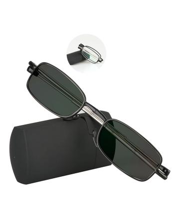 Edgun glasses foldable photochrome reading glasses sunglasses with spring hinge outdoor driving protection glasses (Color: Black 1 Size: +125) +125 Black 1