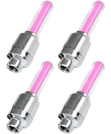 Vosarea 4pcs Wheel Lights Tire Valve Cap Light - Pink for Car Bike Bicycle Motorcycle - Buy Online on GoSupps.com