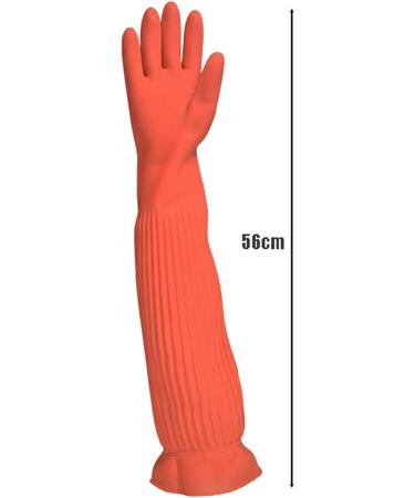 Skoulazeo Long Rubber Gloves Kitchen Dishwashing Gloves Reusable Household Gloves Waterproof Cleaning Gloves for Home Painting Garden - Buy Online on GoSupps.com