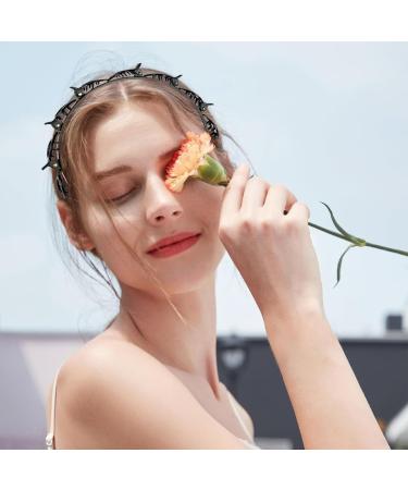 wllqinte Women's Headband with Clips 2 Pieces Headband with Clips 2024 Black Twist Braid Headband Headband Hair Holder Hair Accessories Hair Band for Styling Long and Short Hair - Buy Online on GoSupps.com