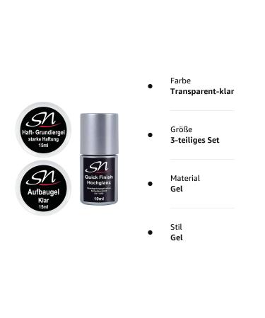 SN UV Gel Set - Adhesive Base Builder & Quick Finish Gel for Gel Nails | Sweat-Free Sealing - Buy Online on GoSupps.com