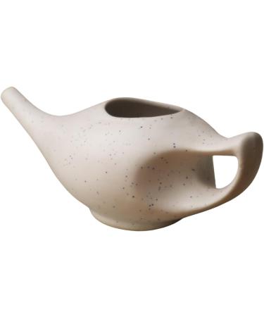 ANCIENT IMPEX Ceramic Neti Pot 250 ml (Ivory Matte) with 5 Neti Salt Sachets Natural Remedy for Sinus Relief Congestion Allergy & Nasal Cleansing - Buy Online on GoSupps.com