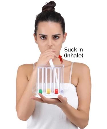 HealthAndYoga(TM) Deep Breathing Exerciser - Improve Lung Capacity with Breath Exercise Measurement System - Buy Online on GoSupps.com