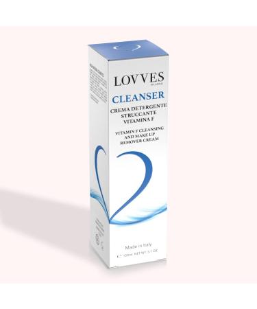 LOVVES Cleanser Makeup Removing Cleansing Cream with Vitamin F High Natural Cosmetics Delicate Eliminates Makeup and Excess Sebum Moisturizing Rebalancing Airless format 150 ml - Buy Online on GoSupps.com