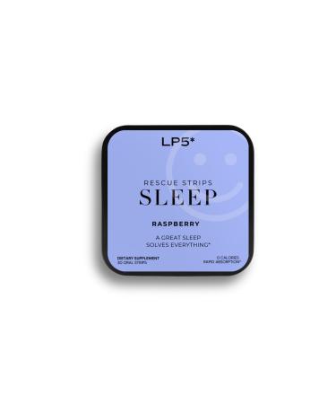 LP5* Sleep Rescue Strips Raspberry Flavor | 1 mg Melatonin Valerian Root Lavender Chamomile and Hibiscus Extract Rapid Absorbtion - Fast Acting - Pack of 30 Strips