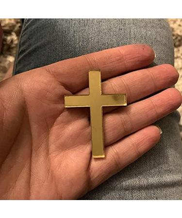 Cross Cake Decoration Acrylic Cross Cake Charm Topper Cake Decoration Acrylic Baptism Cross Cake Charm Religious Celebration (Gold Mirror 2") Gold Mirror 2" - Buy Online on GoSupps.com