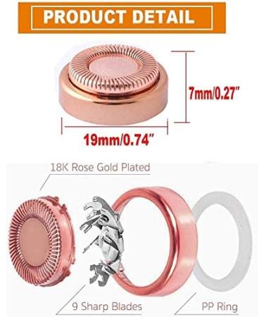 Face Hair Remover Replacement Heads - Rosy Gold Flawless Heads for Lips Chin Cheeks & Sideburns - 6PC Set by Poweka - Buy Online on GoSupps.com