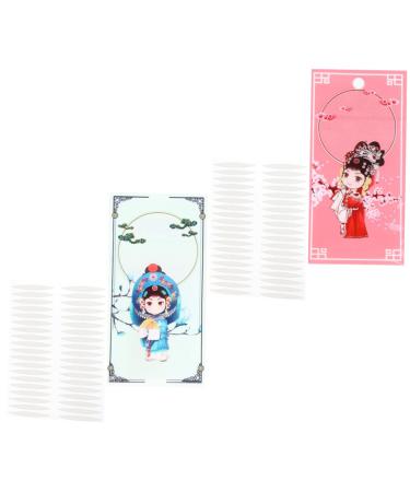 Angoily 2 Sets no Trace with hat Chinese Style Big Eyes Adhesive Tape Lifting Belt Beauty Stickers Double Sided Glue Single Sided Lifter Double Eyelid Eyes Invisible Double Eyelid Sticker