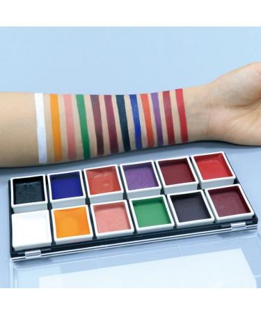 12 Colors Alcohol Activated SFX Makeup Palette - Professional Waterproof Face & Body Paint for Cosplay Theatre & Film - Buy Online on GoSupps.com