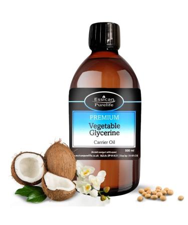 Vegetable Glycerin for Hair - Glycerin for Skin 100% Pure Vegetable Glycerin Liquid Glycerin for Face Glycerin Body Moisturiser Ideal for Cosmetics -USP Pharmaceutical Food Grade Glycerine 1000ml 500.00 ml (Pack of 1)