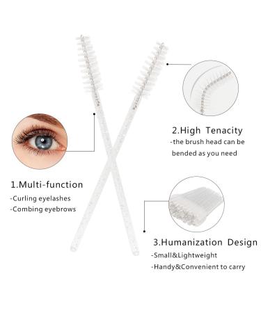 300 PCS Crystal Eyelash Mascara Wands - Disposable Lash Brushes for Extensions - Makeup Applicators Tool Kit - Buy Online on GoSupps.com