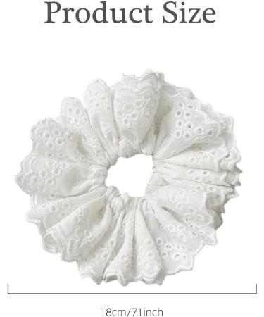 Loekrdos White Lace Scrunchies Lace Scrunchies for Women 4-Layer Lace Hair Scrunchie Large Hair Scrunchies White Thick Hair Scrunchie Accessories for Ladies Girls - Buy Online on GoSupps.com