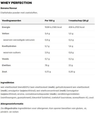 Body&Fit Whey Protein "Whey Perfection" Banana Milkshake 908 g (32 Shakes) - Buy Online on GoSupps.com