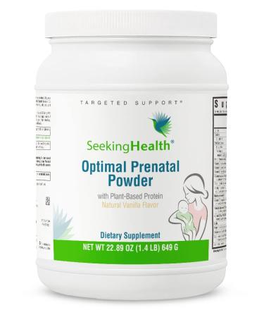 Seeking Health Optimal Prenatal Powder Vanilla Flavor Vegetarian Protein Powder Prenatal Multivitamin for Women Vitamin B6 and Trace Minerals to Support Healthy Pregnancy (15 Servings)*