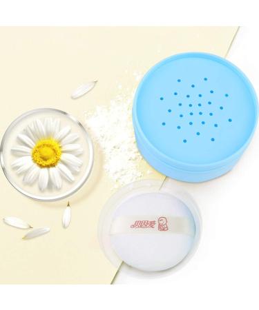 Uonlytech Blue Baby Talcum Powder Puff with Container - Ideal for Home and Travel - Buy Online on GoSupps.com