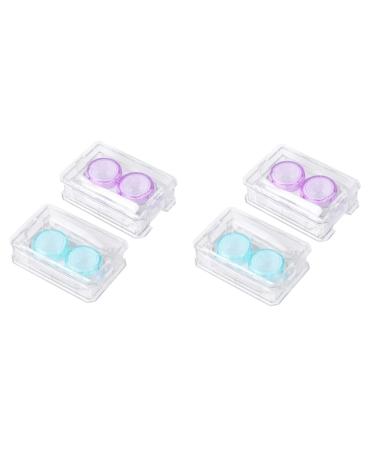 Homsfou Accessories 4 pieces mini container for colored contact lenses Except-proof travel eye contact case. Exercise-safe travel containers LINSSHOLDENING FROM