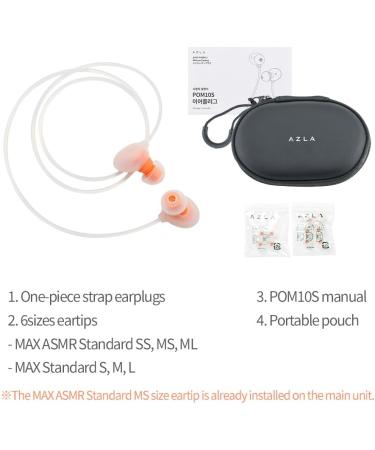 AZLA POM 10S Ear Plugs - Premium Noise Cancelling Silicone Earplugs for Sleep Snoring & Noise Reduction - Reusable with 6 Sizes & Hard-Case Pouch - International Shipping Available - Buy Online on GoSupps.com