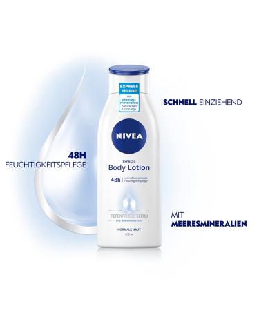 NIVEA Express Body Lotion 400 ml - Fast-Absorbing Moisturizing Cream with Marine Minerals & Deep Care Serum (2 Pack) - Buy Online on GoSupps.com