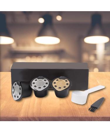 Capsules de caf r utilisables en plastique et en acier inoxydable avec fonction mousse taille universelle dor argent Applicable NESCAF (Ou) - Buy Online on GoSupps.com