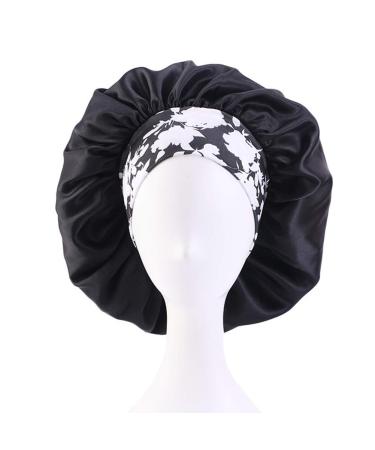 Prinfore 3PCS Extra Large Satin Bonnet for Women - Black/Purple/Teal - Silk Head Cover for Curly Long Hair - Sleep Cap - One Size - Buy Online on GoSupps.com
