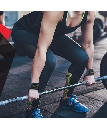 Ihuan Wrist Straps for Weight Lifting - Gym Wrist Wraps with Hand Grips Support for Strength Training and Deadlifting Black - Buy Online on GoSupps.com