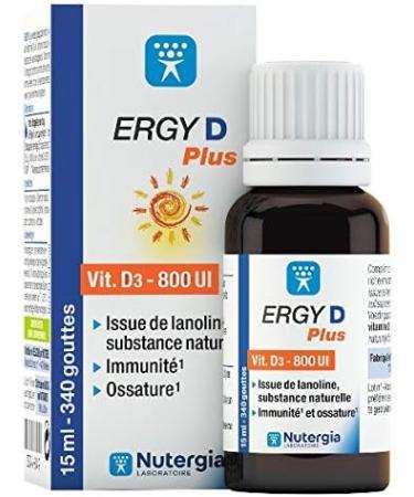 Ergy D Plus 15 ml Nutergia - Vitamin D3 Food Supplement - Pack of 2 Bottles (2) - Buy Online on GoSupps.com