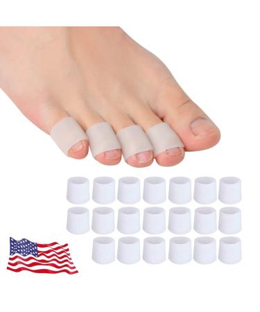 Gel Toe Protectors, Open Toe Sleeves Toe Tubes Toe caps (20 PCS),New Material, Great for Bunion Blisters, Corns, Hammer Toes, Toenails Loss, Friction Pain Relief and More. (for Pinky Toes) Toe Sleeves 20pcs for Pinky Toe
