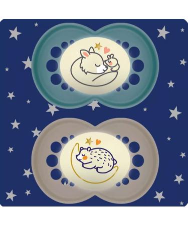 MAM Night Original SkinSoft Silicone Pacifier Set of 4 (6-16 Months) - Includes 2 Sterilized Transport Boxes | International Shipping Available - Buy Online on GoSupps.com