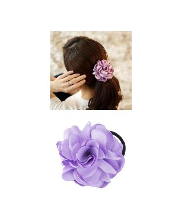 Colorful Handmade Flower Hair Loops - 8 Elastic Hair Ties for Women & Girls | Ponytail Holders & Narrow Hair Bands - Buy Online on GoSupps.com