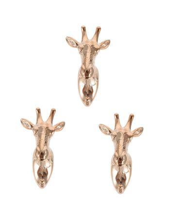 STOBAZA 3pcs Animal Clothes Hook Ornament Retro Keychain Shelf Holders Pegs Creative Wall Hook Rural Antlers 8X8X14CMx3pcs Goldenx3pcs