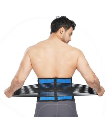 S-6XL Waist Support Belt Large Size Lower Back Brace Lumbar Decompression Belt Abdominal Pain Relief Body Shaper Belt Post Surgery Girdles For Men Women (Color : Blue Size : 5X-Large) 5X-Large Blue