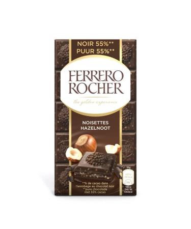 G n rique FERRERO ROCHER - Intense Dark Chocolate Bar 90g - A Gourmet Treat for Chocolate Lovers - Discover the Richness of Cocoa Flavors. - Pack of 4 - Sold as a Pack