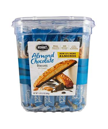 Nonni's Almond Chocolate Biscotti - 24 Delicious Pieces | Gourmet Snack - Buy Online on GoSupps.com
