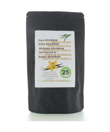 Bourbon vanilla pods (25 pcs. - 10-11cm) Top gourmet quality - Grade A 100% natural from Madagascar 25 pieces (1 pack)