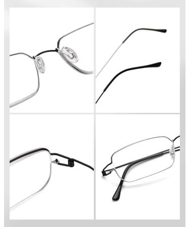 LUFF Ultra Light Reading Glasses for Men/Women - Stylish Blue Light Blocking Eyeglasses 2.0x - Screwless HD Readers in Black - Buy Online on GoSupps.com