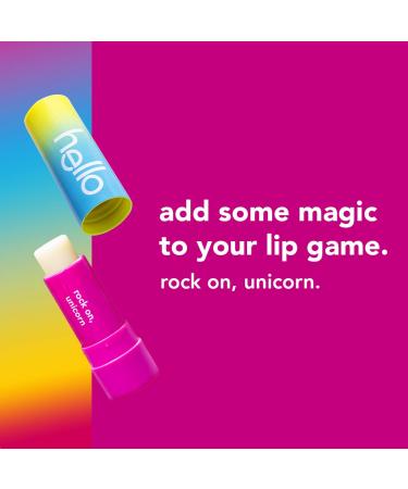 Hello Unicorn Bubble Gum Flavored Vegan Lip Balm 3 Pack - Moisturizing Formula with Coconut Oil and Olive Oil - No Beeswax, Parabens, or Petrolatum - 0.15 OZ Tubes - Buy Online on GoSupps.com